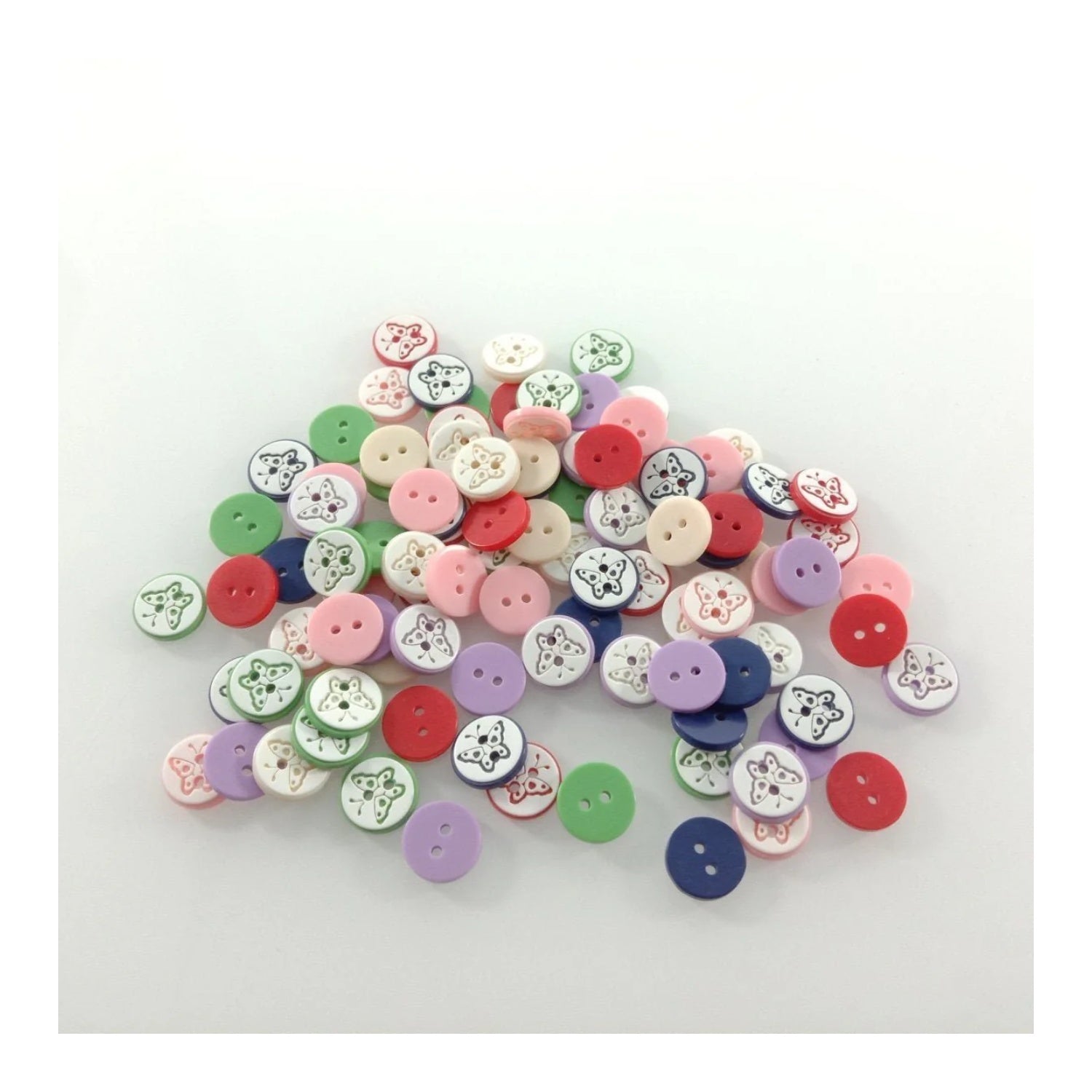 100pcs 11mm Butterfly Resin Buttons Mixed Skirt Garment Sewing Accessories DIY Scrapbooking - - Asia Sell