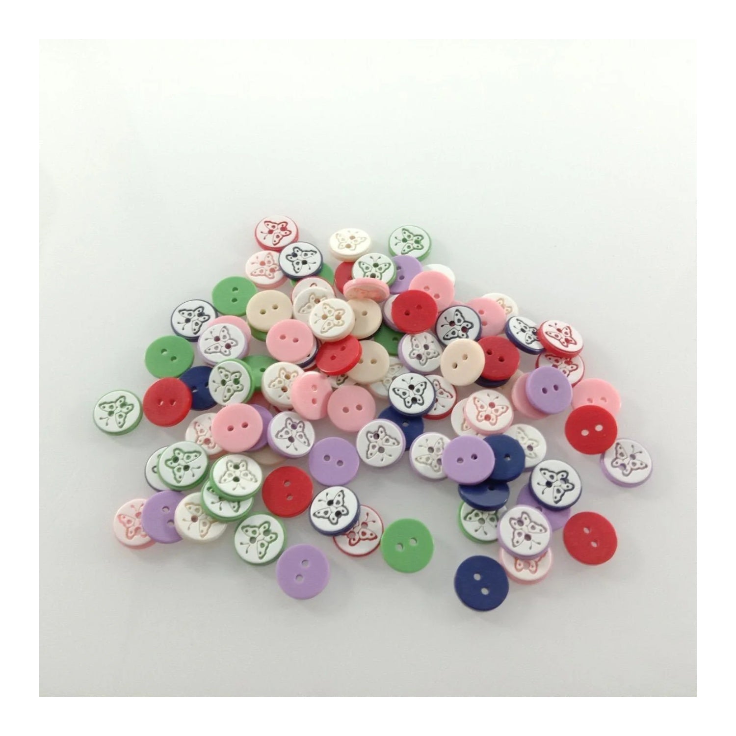 100pcs 11mm Butterfly Resin Buttons Mixed Skirt Garment Sewing Accessories DIY Scrapbooking - - Asia Sell