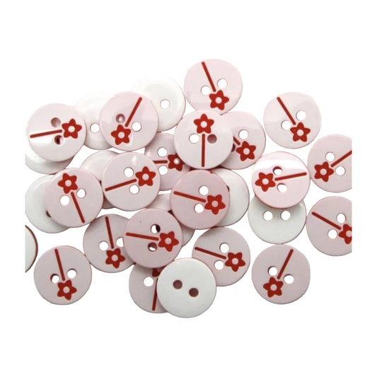 100pcs 12.5mm 2 Holes Mixed Round Flower Resin Buttons For Clothes Crafts Sewing Scrapbooking - - Asia Sell