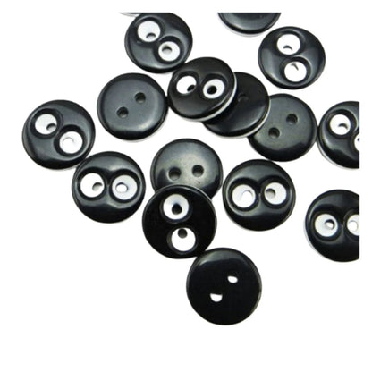100pcs 12.5mm 2/4 Hole Buttons Mixed Colour Children's Clothing Sewing - Black & White 2 - Asia Sell