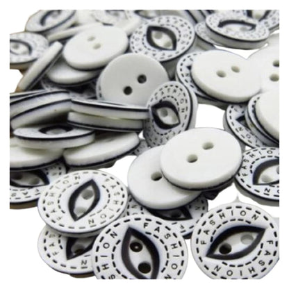 100pcs 12.5mm 2/4 Hole Buttons Mixed Colour Children's Clothing Sewing - Black & White - Asia Sell
