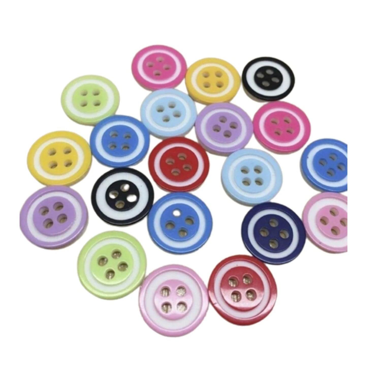 100pcs 12.5mm 4 Hole Buttons Mixed Colour Children's Clothing Sewing - - Asia Sell