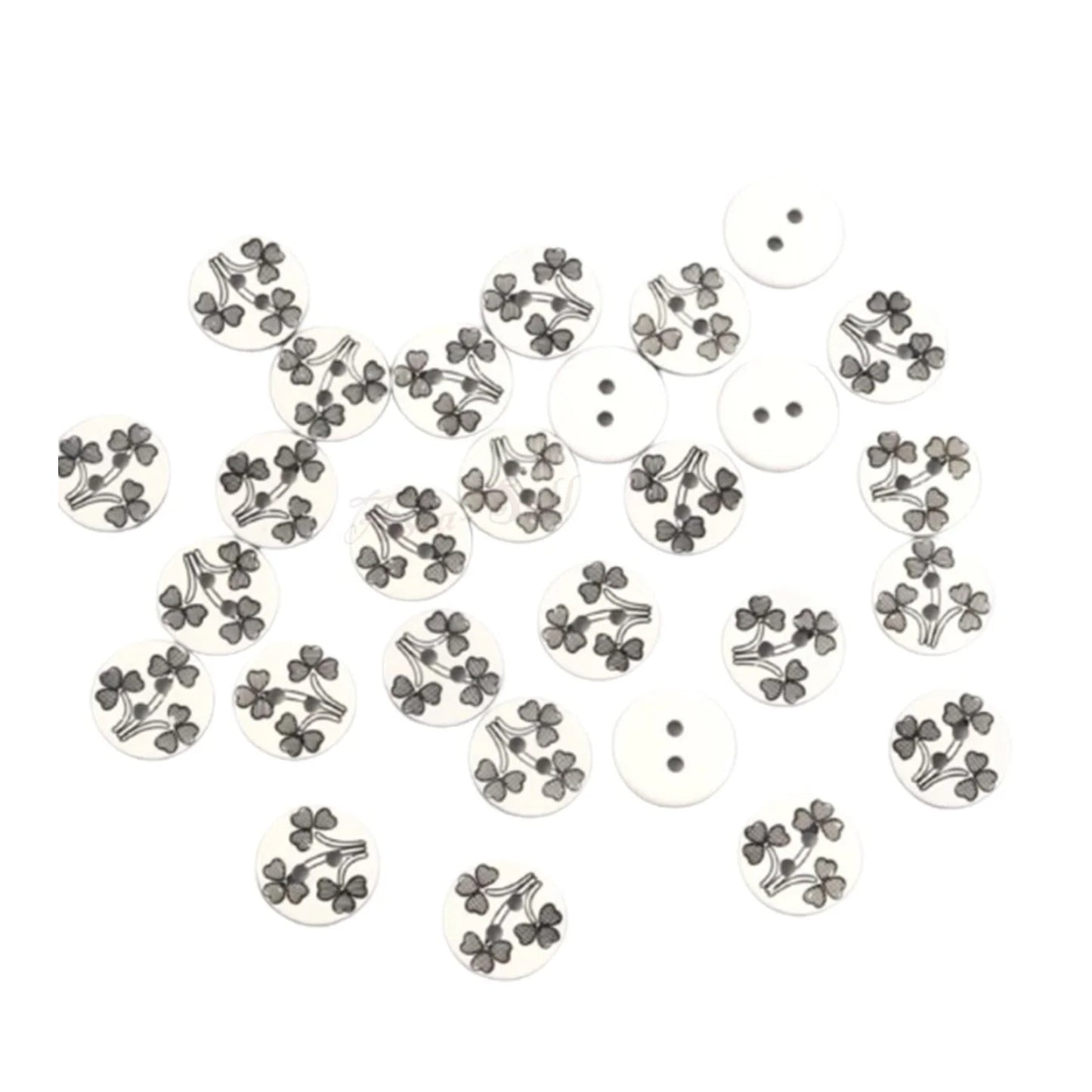 100pcs 12.5mm Black Red Flower Resin Apparel Sewing Buttons For Kids Clothes Scrapbooking Decorative - Black - Asia Sell