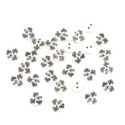 100pcs 12.5mm Black Red Flower Resin Apparel Sewing Buttons For Kids Clothes Scrapbooking Decorative - Black - Asia Sell