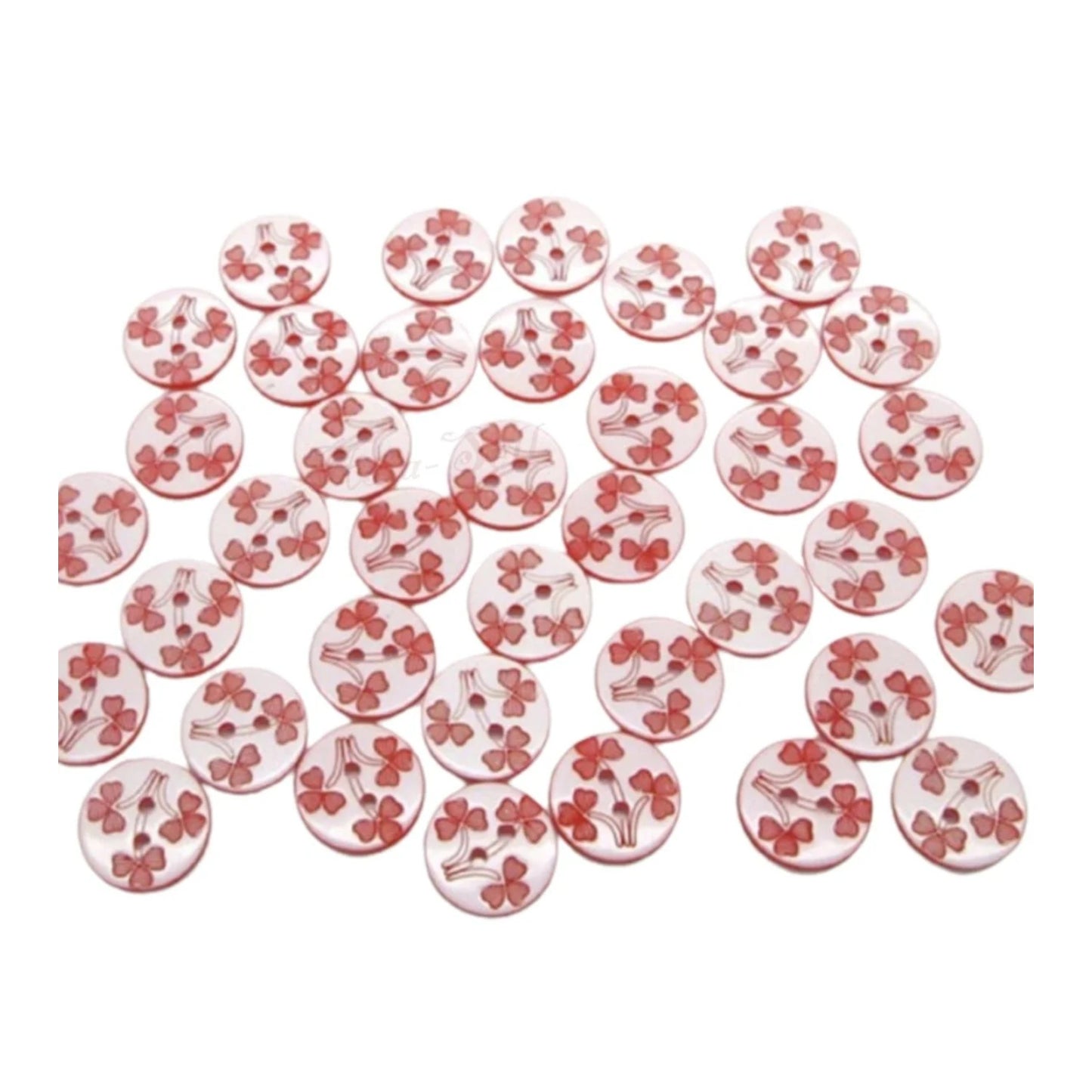 100pcs 12.5mm Black Red Flower Resin Apparel Sewing Buttons For Kids Clothes Scrapbooking Decorative - Red - Asia Sell
