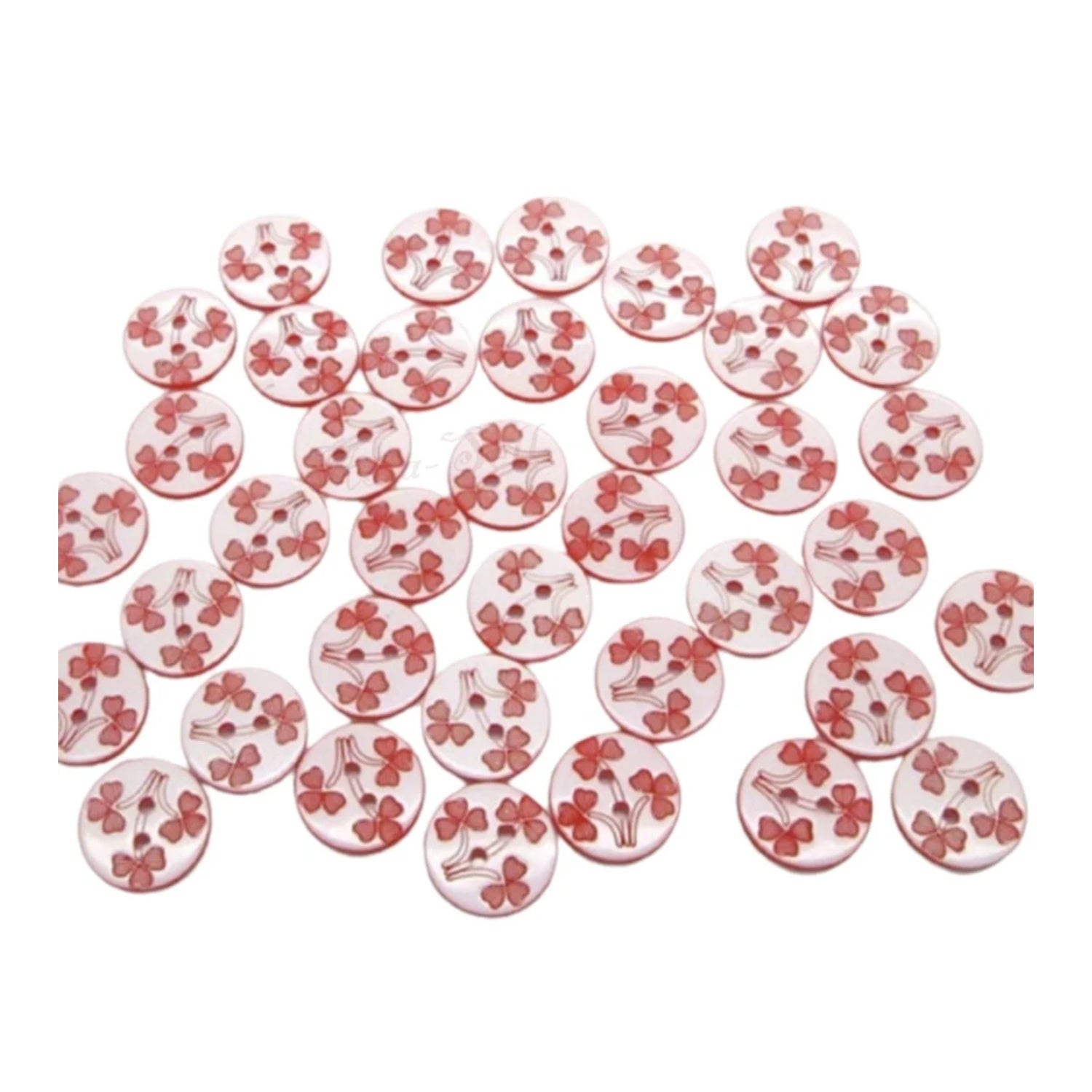 100pcs 12.5mm Black Red Flower Resin Apparel Sewing Buttons For Kids Clothes Scrapbooking Decorative - Red - Asia Sell