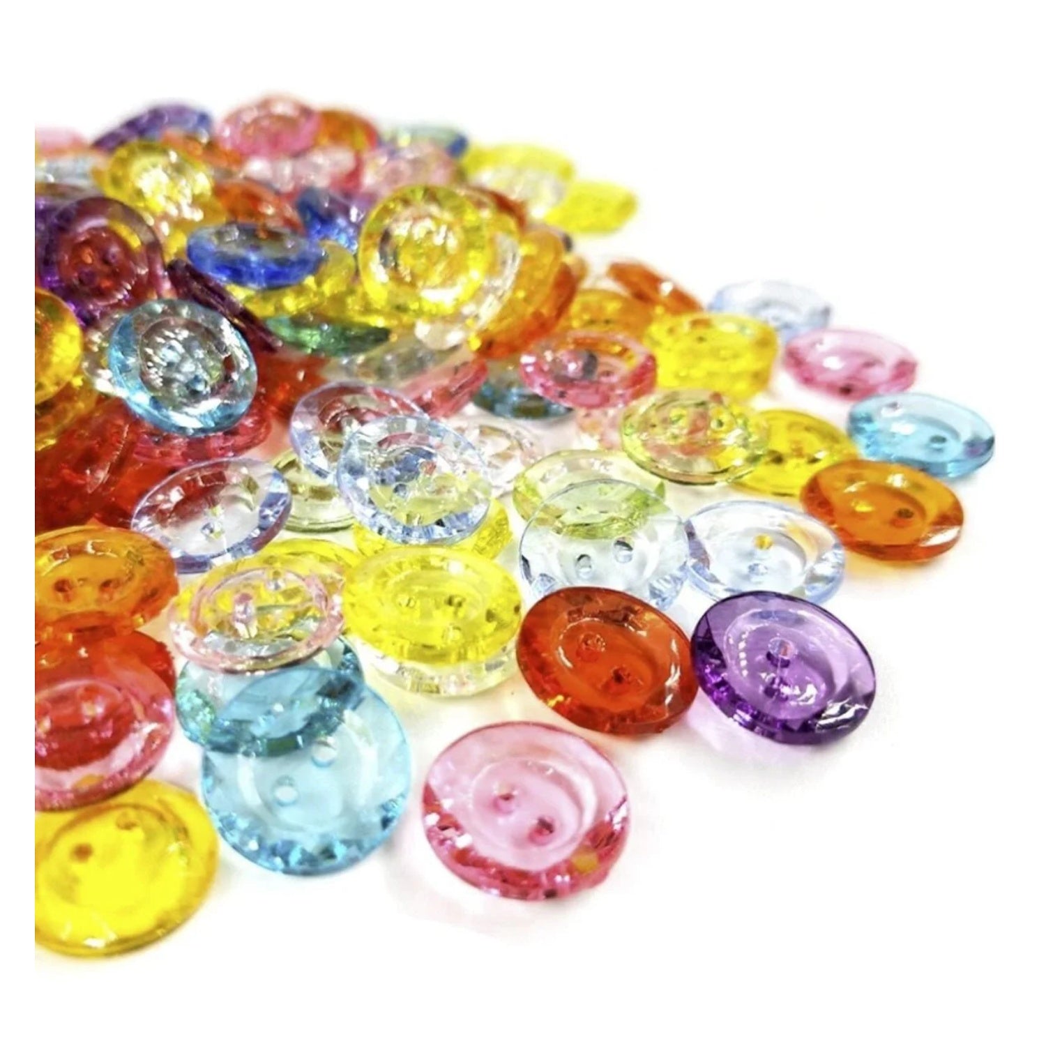 100pcs 12mm 2 Holes Mixed Round Resin Buttons For Clothes Crafts Sewing - - Asia Sell