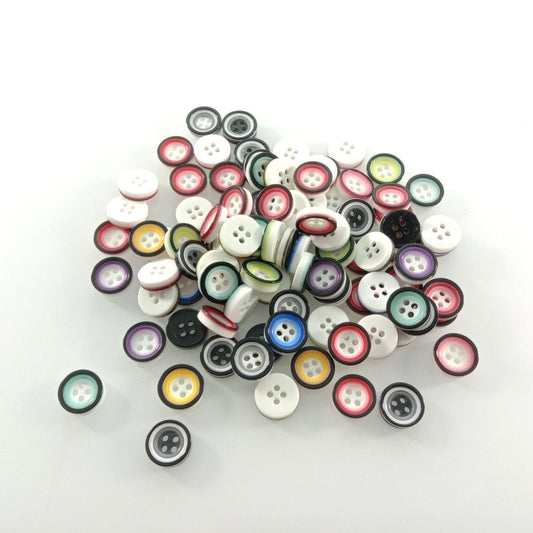 100pcs 12mm 4 Holes Flatback Resin Buttons Shirt Apparel Sewing Accessories DIY Scrapbooking Crafts - - Asia Sell