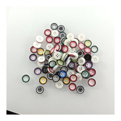 100pcs 12mm 4 Holes Flatback Resin Buttons Shirt Apparel Sewing Accessories DIY Scrapbooking Crafts - - Asia Sell