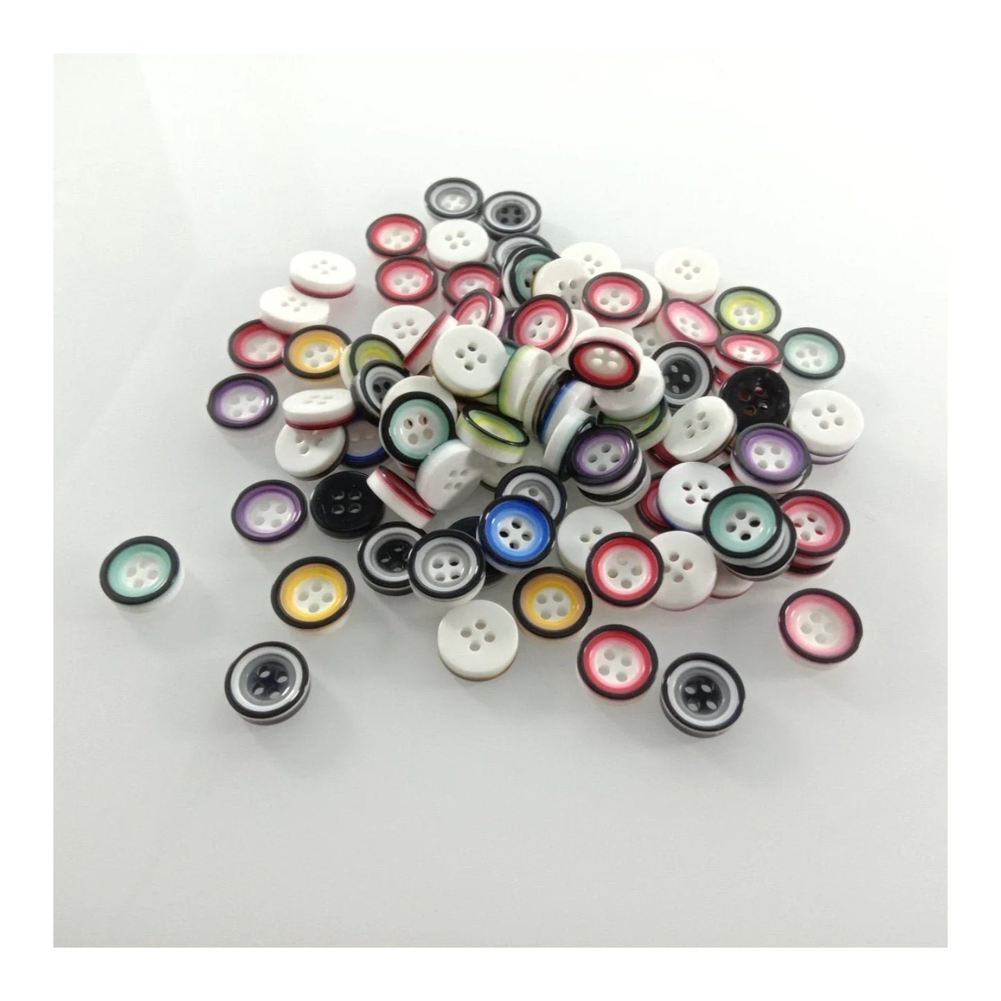 100pcs 12mm 4 Holes Flatback Resin Buttons Shirt Apparel Sewing Accessories DIY Scrapbooking Crafts - - Asia Sell