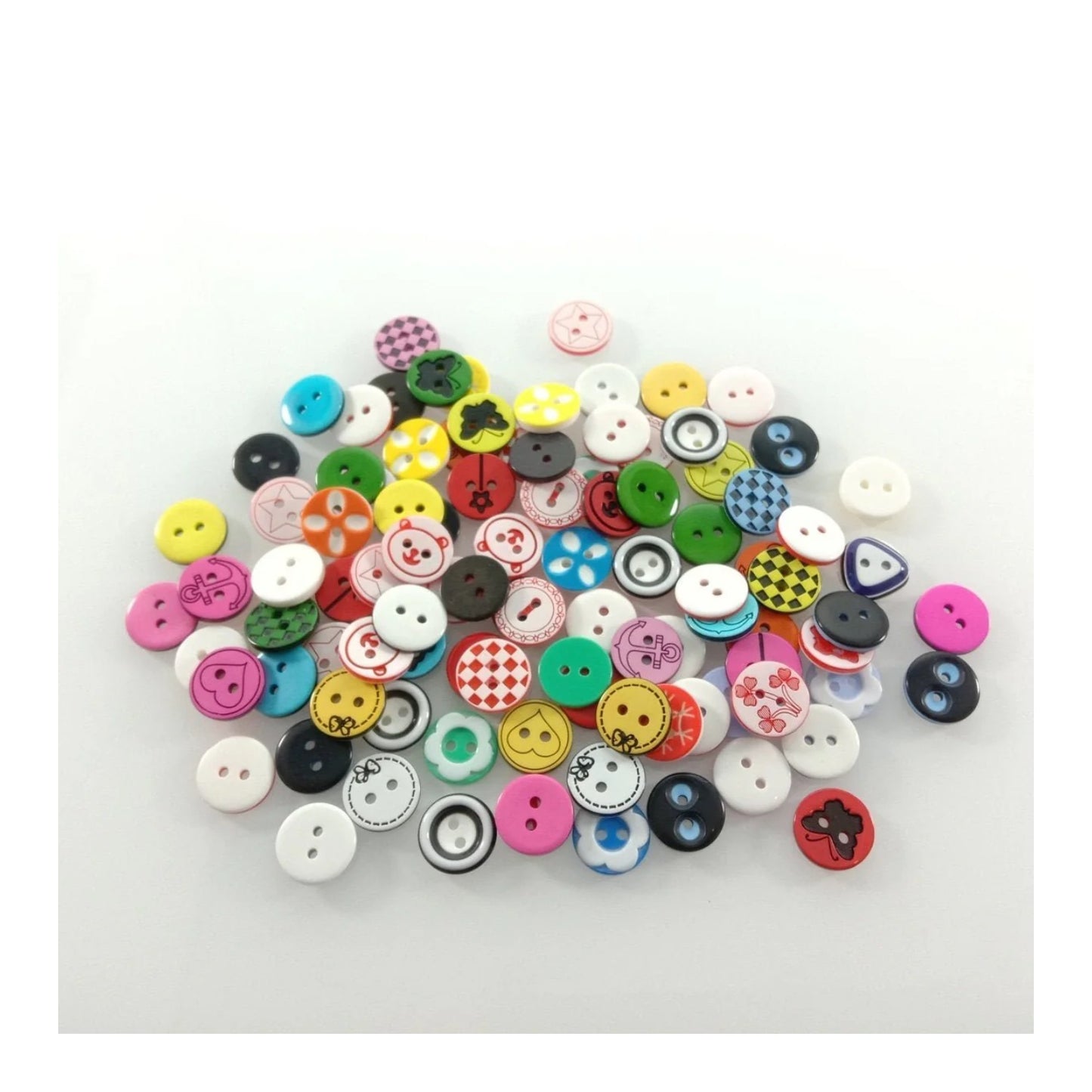 100pcs 12mm Mixed Colourful Cartoon Resin Buttons DIY Scrapbooking Accessories Kid's Apparel Sewing - - Asia Sell