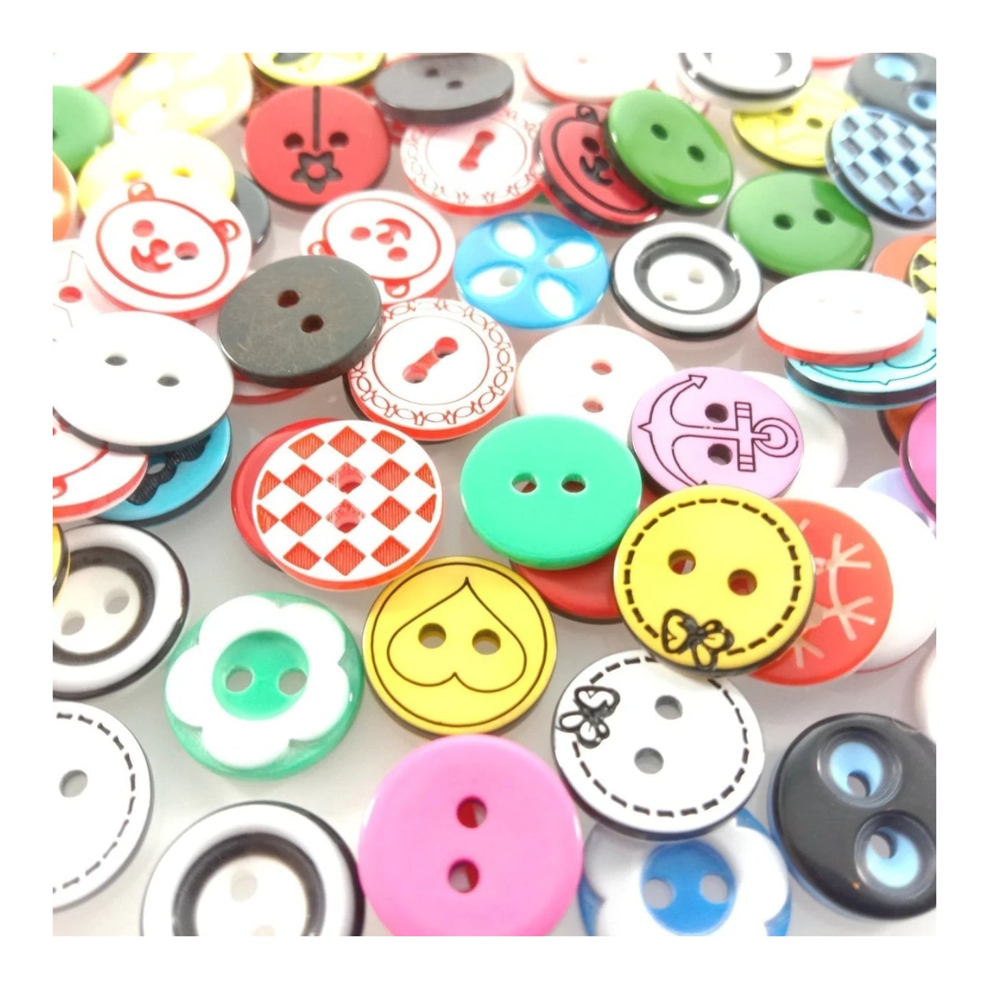 100pcs 12mm Mixed Colourful Cartoon Resin Buttons DIY Scrapbooking Accessories Kid's Apparel Sewing - - Asia Sell