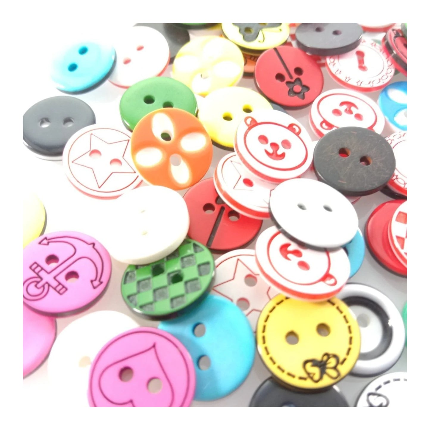 100pcs 12mm Mixed Colourful Cartoon Resin Buttons DIY Scrapbooking Accessories Kid's Apparel Sewing - - Asia Sell