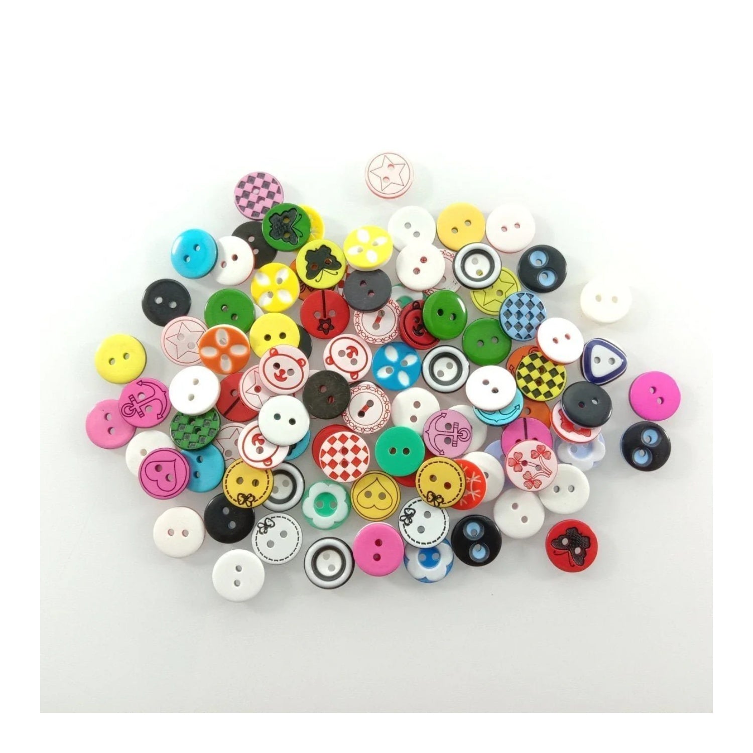 100pcs 12mm Mixed Colourful Cartoon Resin Buttons DIY Scrapbooking Accessories Kid's Apparel Sewing - - Asia Sell