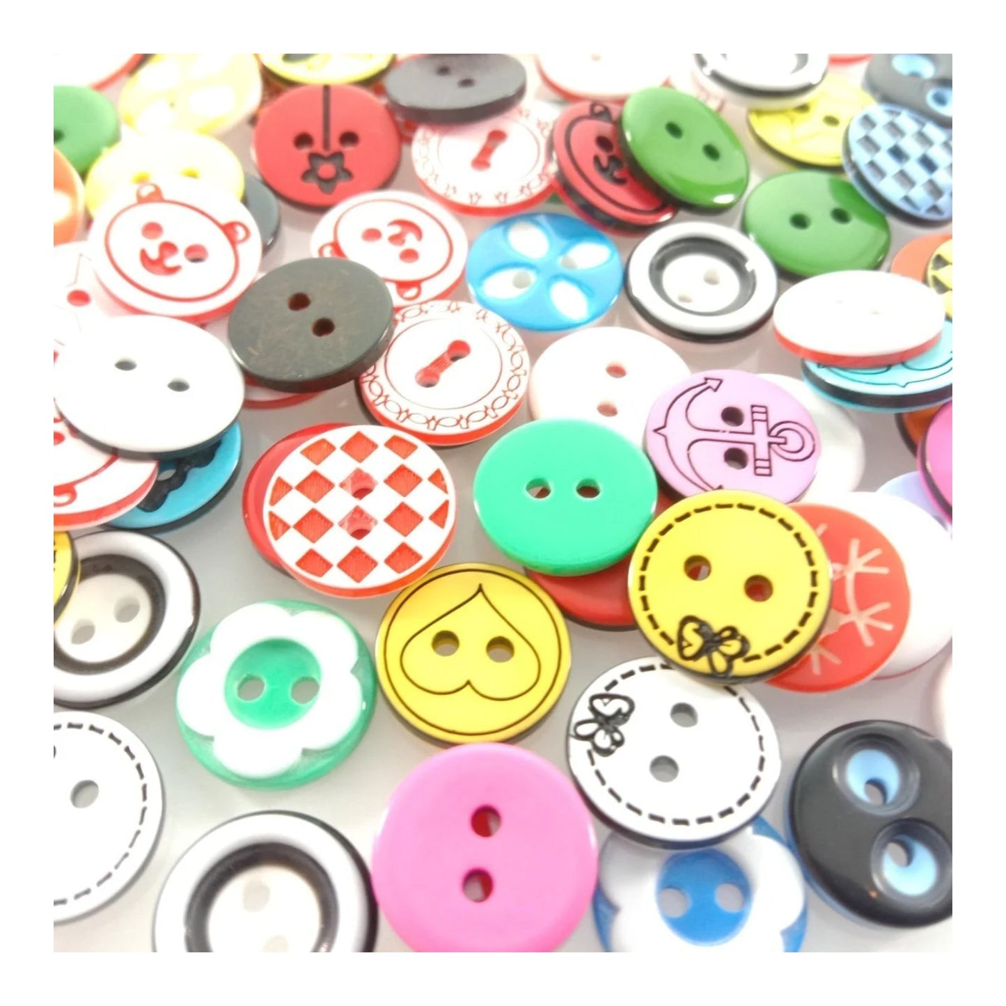 100pcs 12mm Mixed Colourful Cartoon Resin Buttons DIY Scrapbooking Accessories Kid's Apparel Sewing - - Asia Sell