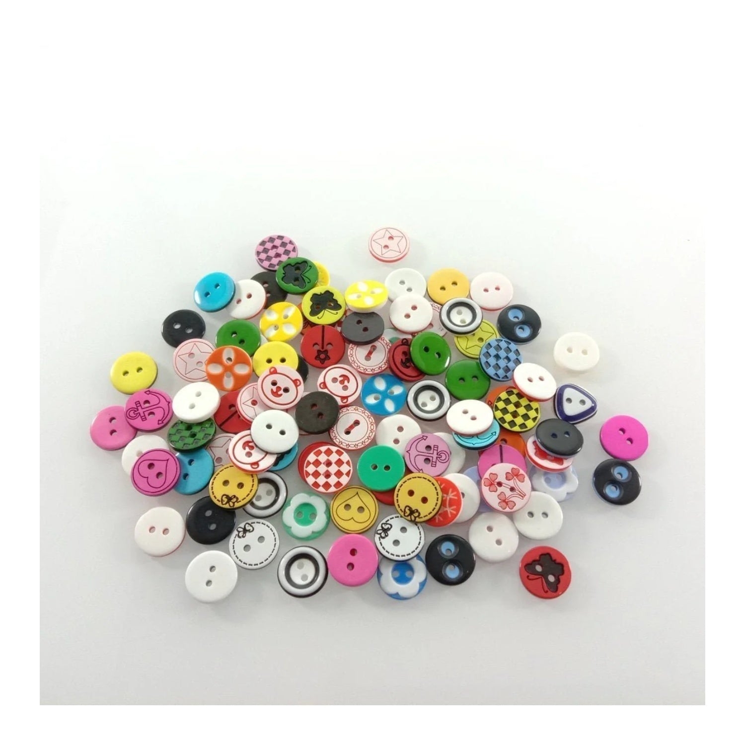 100pcs 12mm Mixed Colourful Cartoon Resin Buttons DIY Scrapbooking Accessories Kid's Apparel Sewing - - Asia Sell