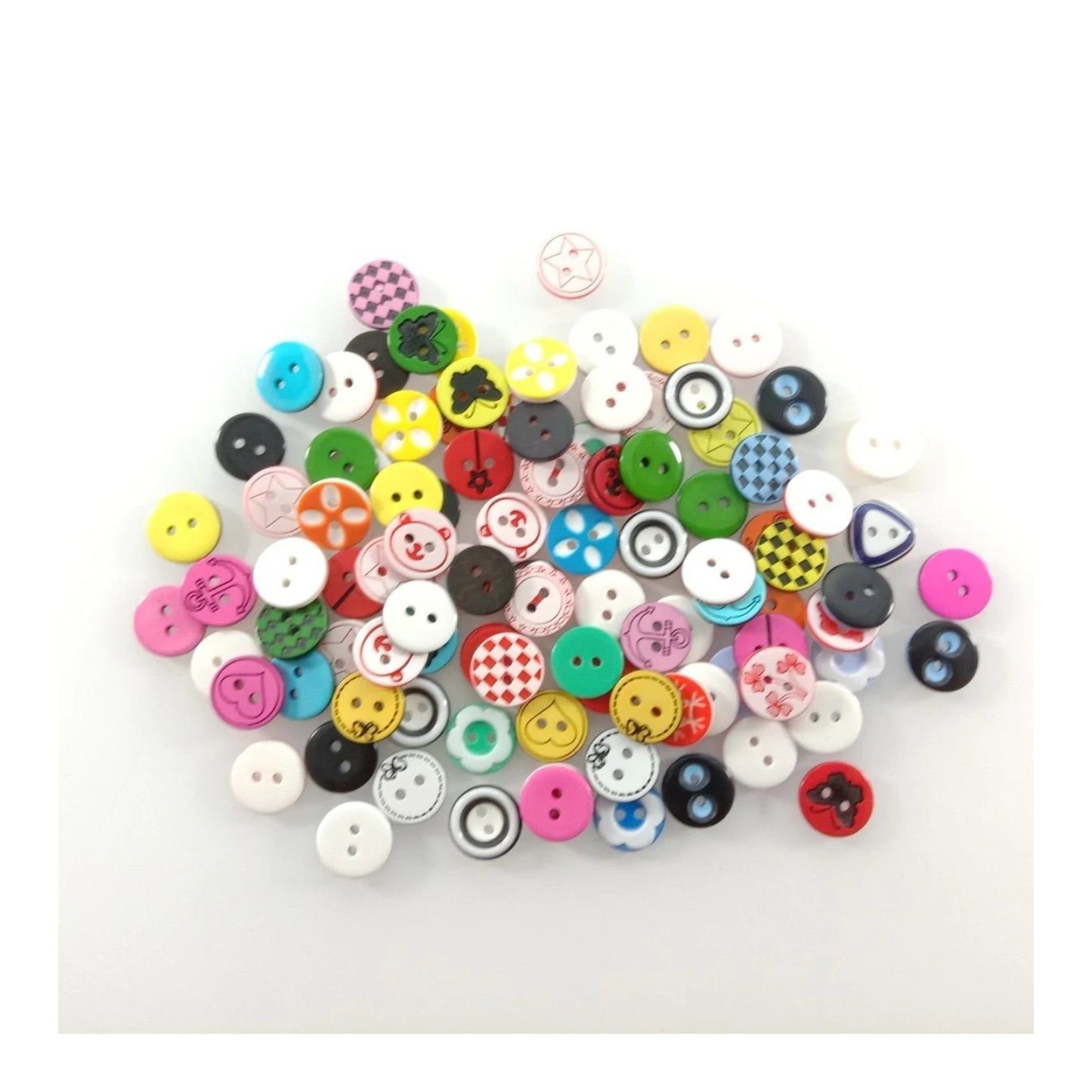 100pcs 12mm Mixed Colourful Cartoon Resin Buttons DIY Scrapbooking Accessories Kid's Apparel Sewing - - Asia Sell