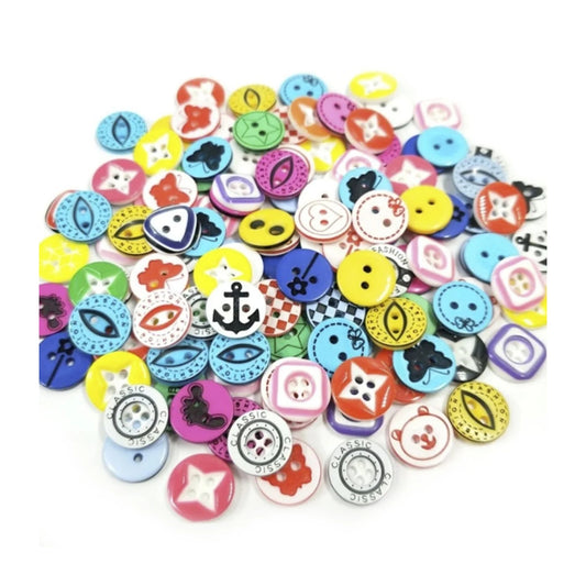 100pcs 12mm Mixed Colourful Resin Buttons DIY Scrapbooking Accessories Sewing - - Asia Sell