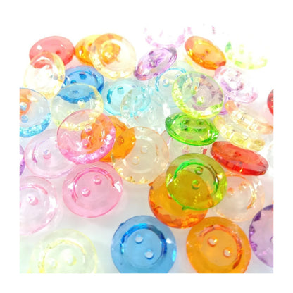 100pcs 12mm Mixed Colours 2 Holes Acrylic Buttons Apparel Sewing Accessories DIY - - Asia Sell