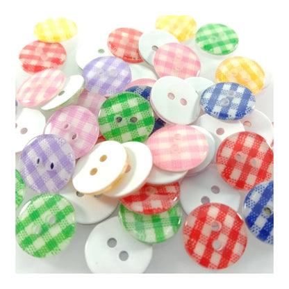 100pcs 12mm Mixed Lattice Resin Buttons Shirt Apparel Sewing Accessories DIY Scrapbooking - - Asia Sell