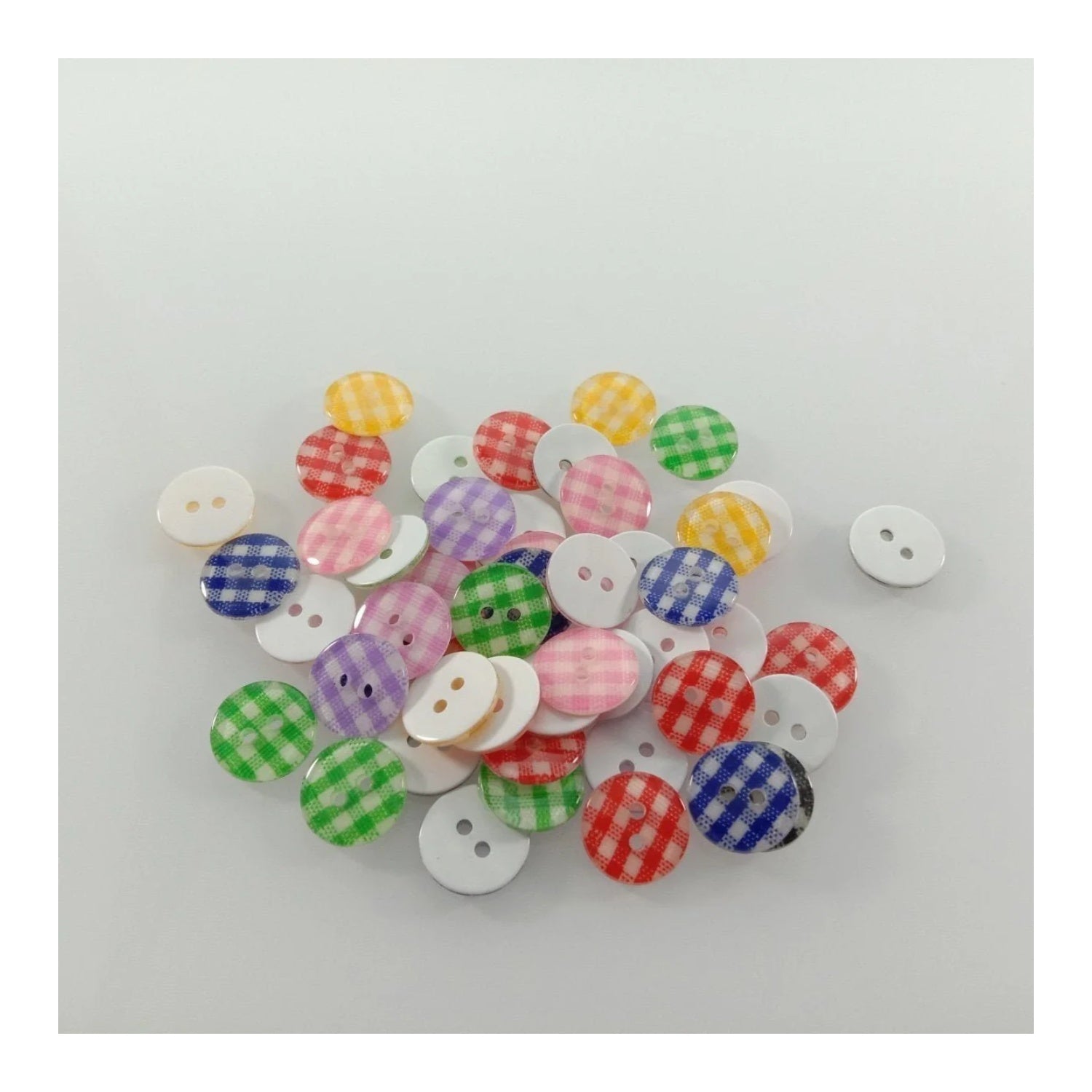 100pcs 12mm Mixed Lattice Resin Buttons Shirt Apparel Sewing Accessories DIY Scrapbooking - - Asia Sell