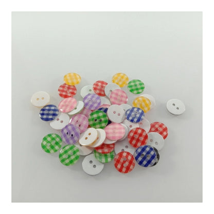 100pcs 12mm Mixed Lattice Resin Buttons Shirt Apparel Sewing Accessories DIY Scrapbooking - - Asia Sell