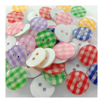 100pcs 12mm Mixed Lattice Resin Buttons Shirt Apparel Sewing Accessories DIY Scrapbooking - - Asia Sell
