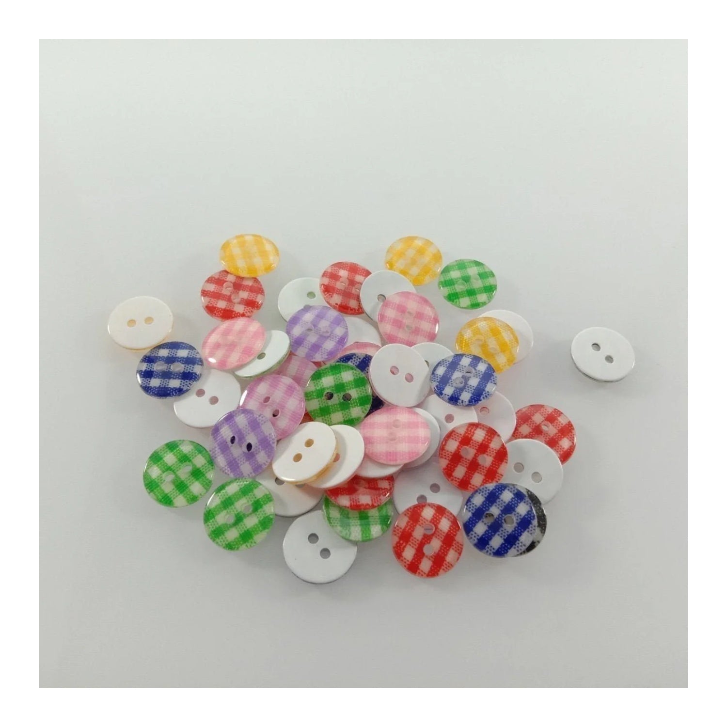 100pcs 12mm Mixed Lattice Resin Buttons Shirt Apparel Sewing Accessories DIY Scrapbooking - - Asia Sell