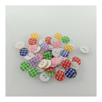 100pcs 12mm Mixed Lattice Resin Buttons Shirt Apparel Sewing Accessories DIY Scrapbooking - - Asia Sell