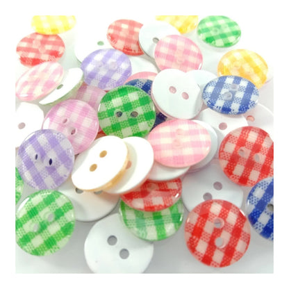 100pcs 12mm Mixed Lattice Resin Buttons Shirt Apparel Sewing Accessories DIY Scrapbooking - - Asia Sell
