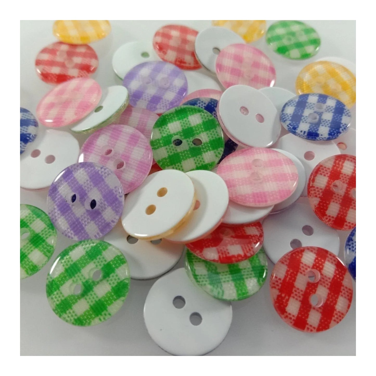 100pcs 12mm Mixed Lattice Resin Buttons Shirt Apparel Sewing Accessories DIY Scrapbooking - - Asia Sell