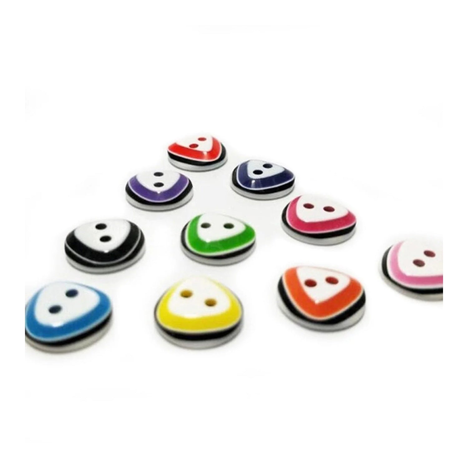 100pcs 12mm Triangular Shape 2 Hole Buttons Mixed Colour Children's Clothing Sewing Triangle - - Asia Sell
