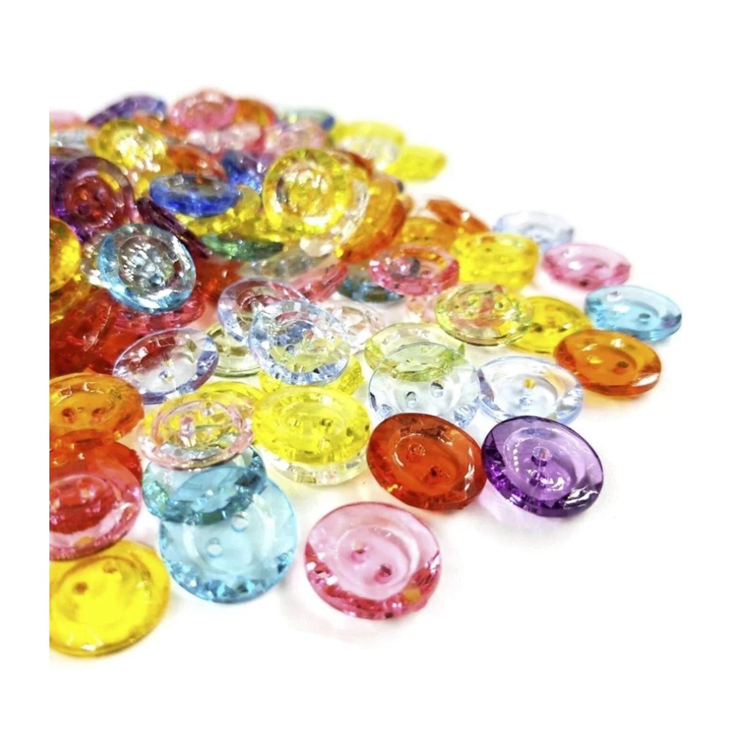 100pcs 13mm 2 Holes Mixed Round Resin Buttons For Clothes Crafts Sewing - - Asia Sell