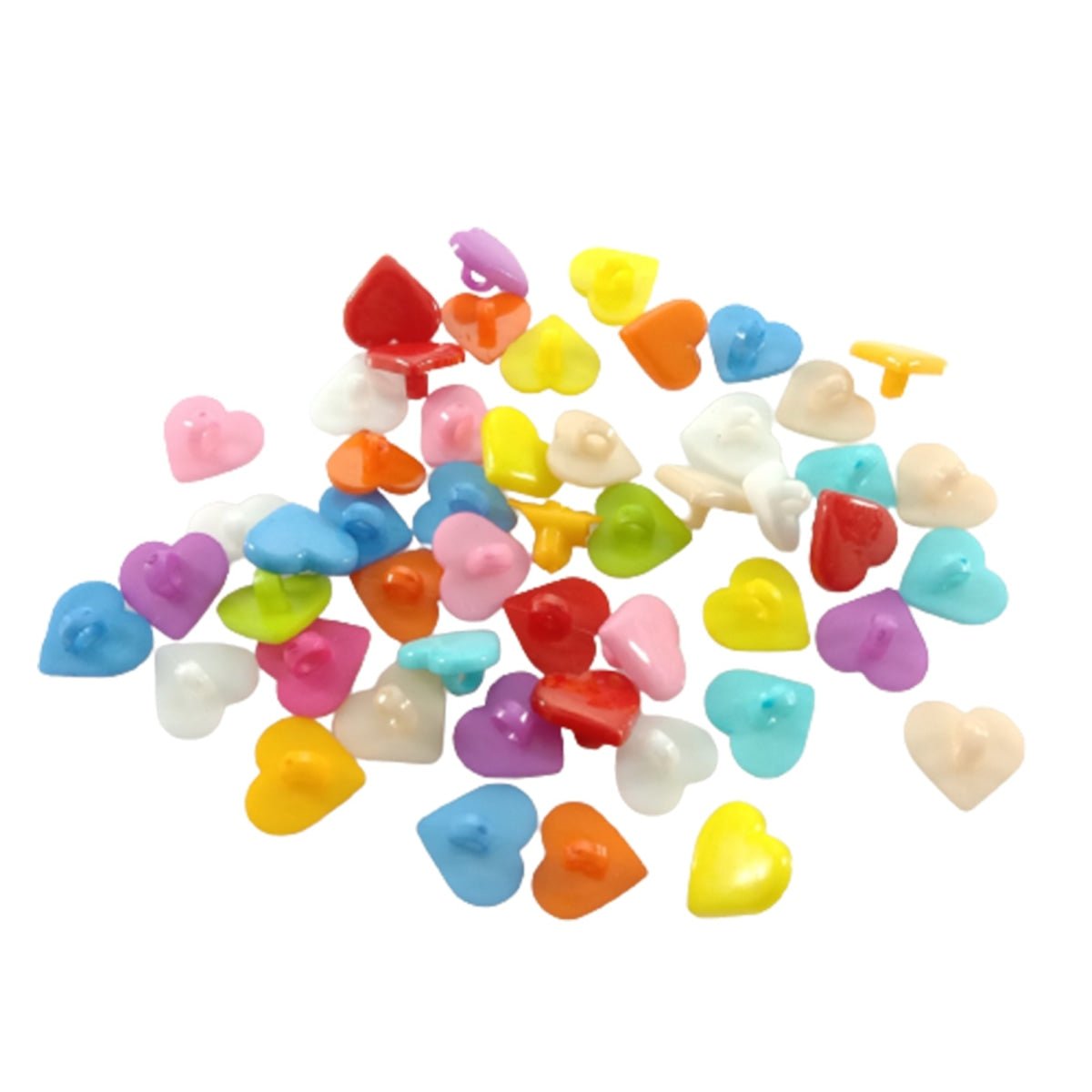 100pcs 15mm Hearts Shank Plastic Buttons Children's Apparel Sewing Accessories DIY Crafts - - Asia Sell