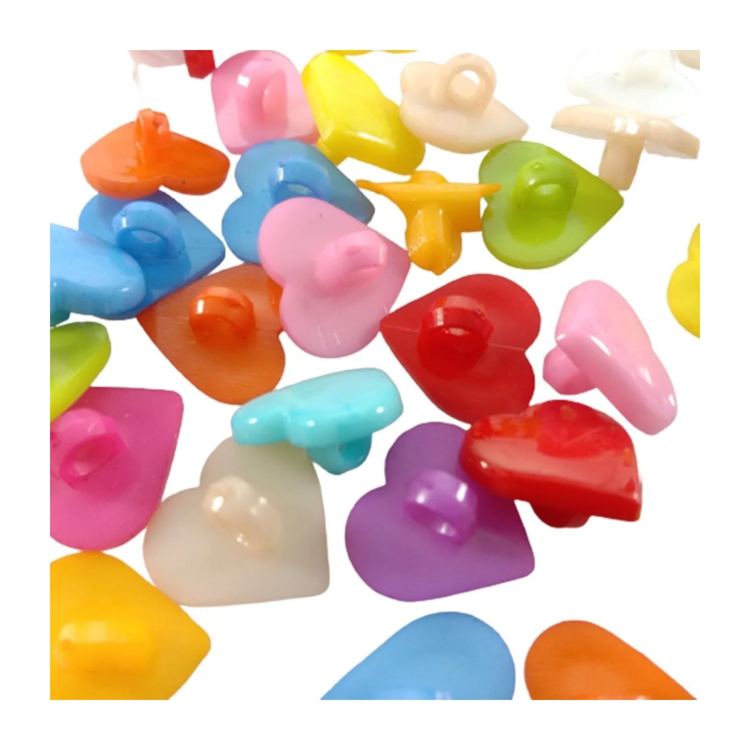 100pcs 15mm Hearts Shank Plastic Buttons Children's Apparel Sewing Accessories DIY Crafts - - Asia Sell