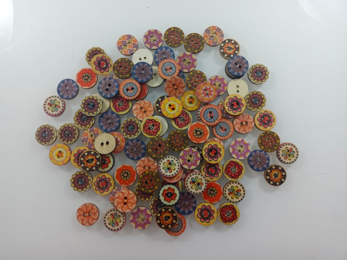 100pcs 15mm Retro Wooden Buttons for Handmade Clothes Crafting Selection Scrapbooking - - Asia Sell