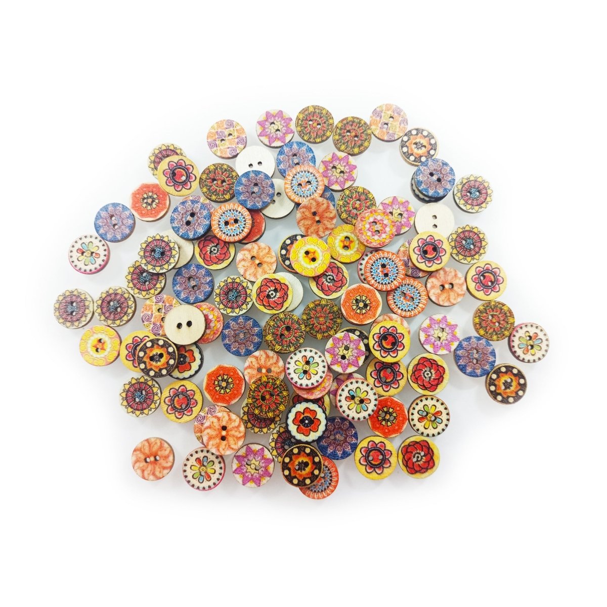 100pcs 15mm Retro Wooden Buttons for Handmade Clothes Crafting Selection Scrapbooking - - Asia Sell