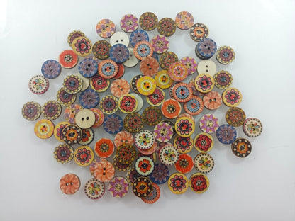 100pcs 15mm Retro Wooden Buttons for Handmade Clothes Crafting Selection Scrapbooking - - Asia Sell