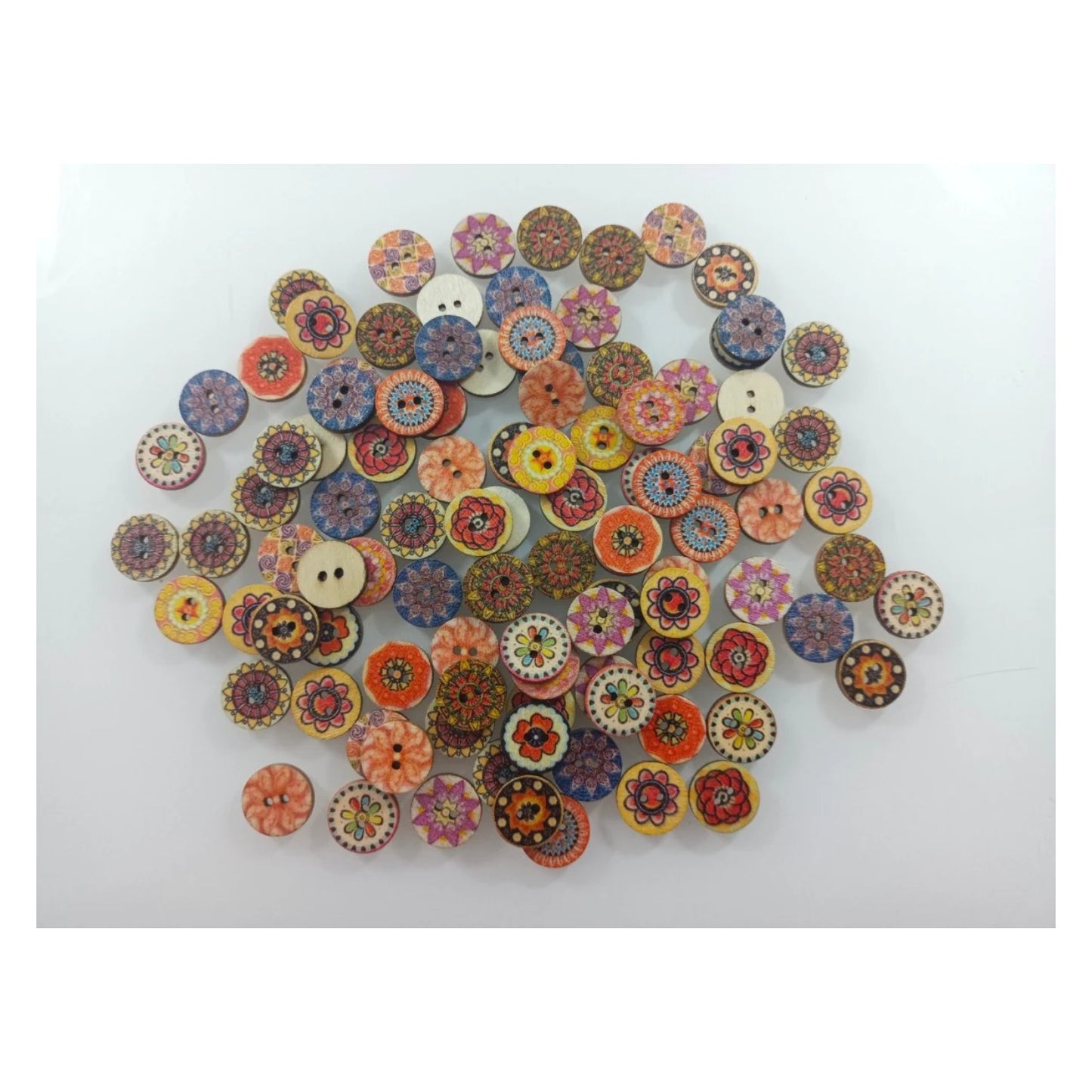 100pcs 15mm Retro Wooden Buttons for Handmade Clothes Crafting Selection Scrapbooking - - Asia Sell