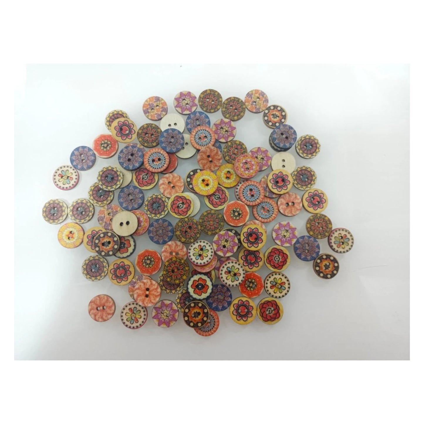100pcs 15mm Retro Wooden Buttons for Handmade Clothes Crafting Selection Scrapbooking - - Asia Sell