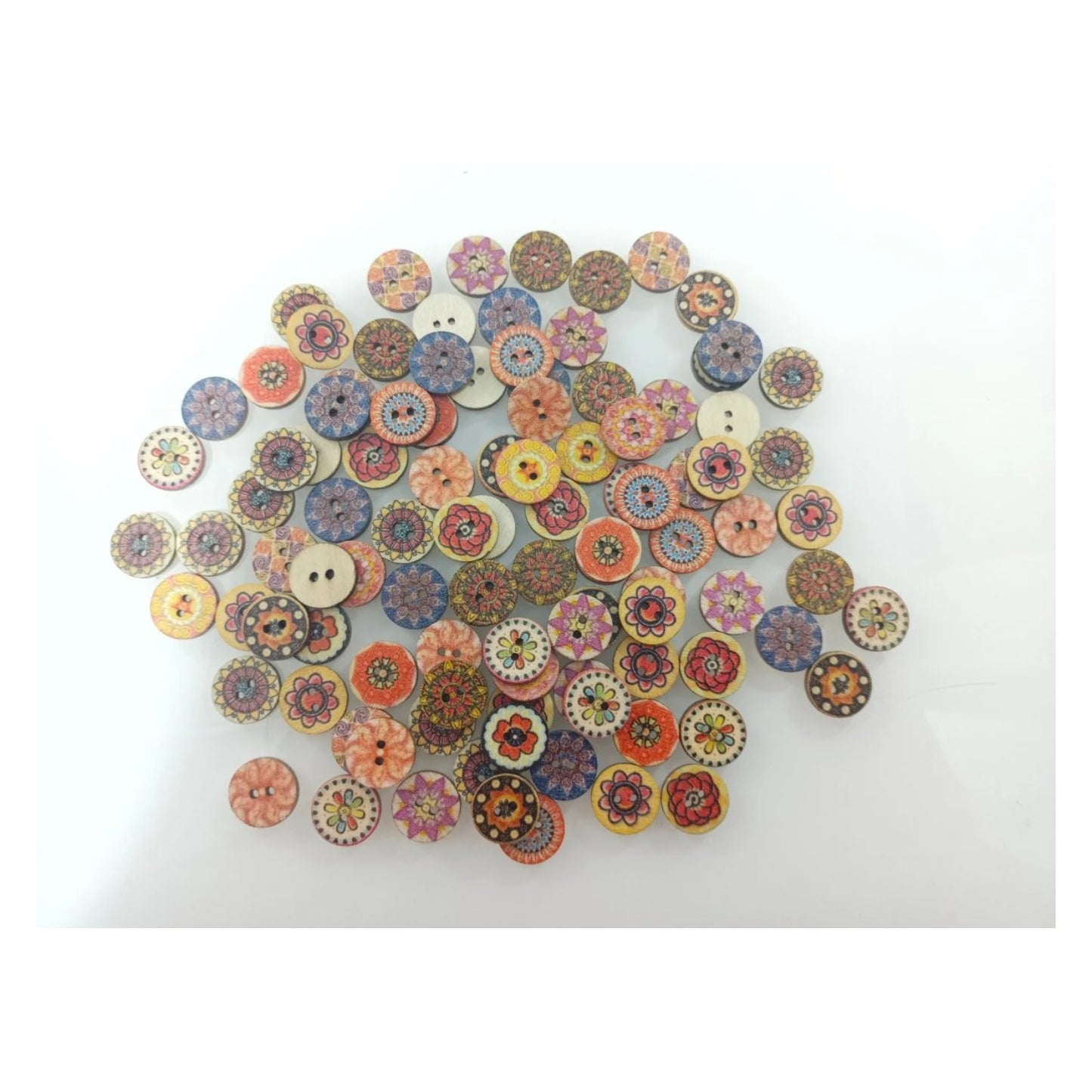 100pcs 15mm Retro Wooden Buttons for Handmade Clothes Crafting Selection Scrapbooking - - Asia Sell