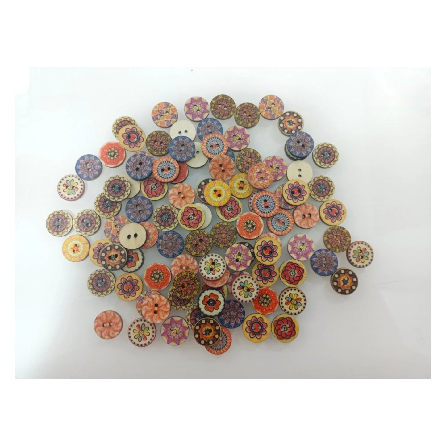 100pcs 15mm Retro Wooden Buttons for Handmade Clothes Crafting Selection Scrapbooking - - Asia Sell
