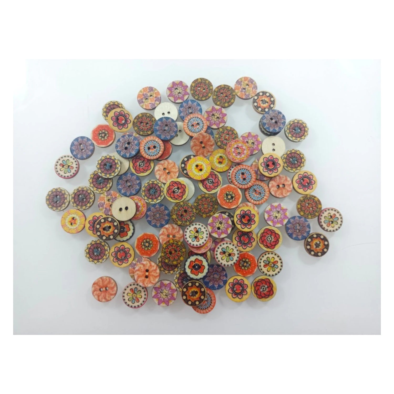 100pcs 15mm Retro Wooden Buttons for Handmade Clothes Crafting Selection Scrapbooking - - Asia Sell