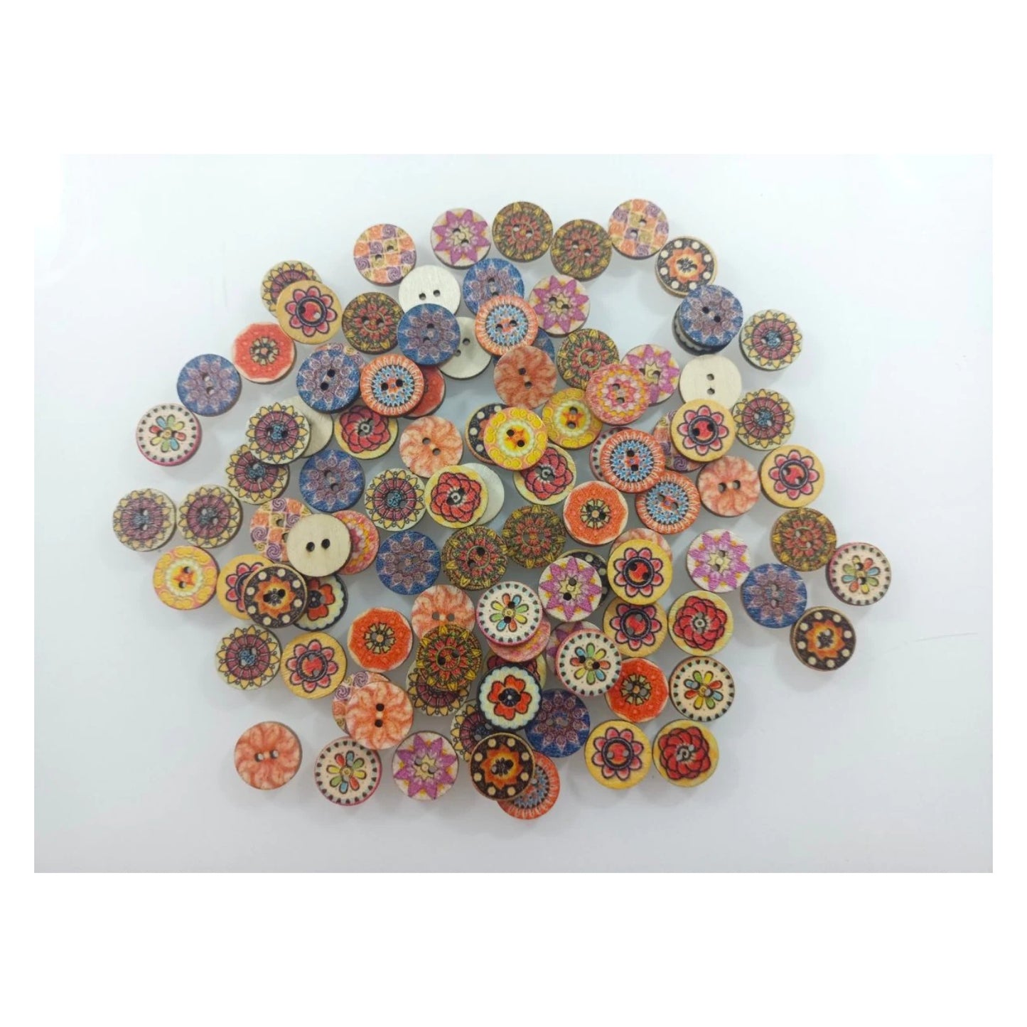 100pcs 15mm Retro Wooden Buttons for Handmade Clothes Crafting Selection Scrapbooking - - Asia Sell
