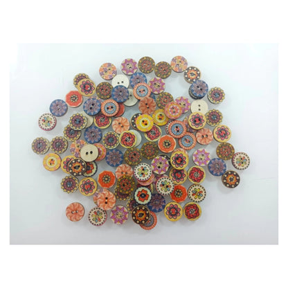 100pcs 15mm Retro Wooden Buttons for Handmade Clothes Crafting Selection Scrapbooking - - Asia Sell