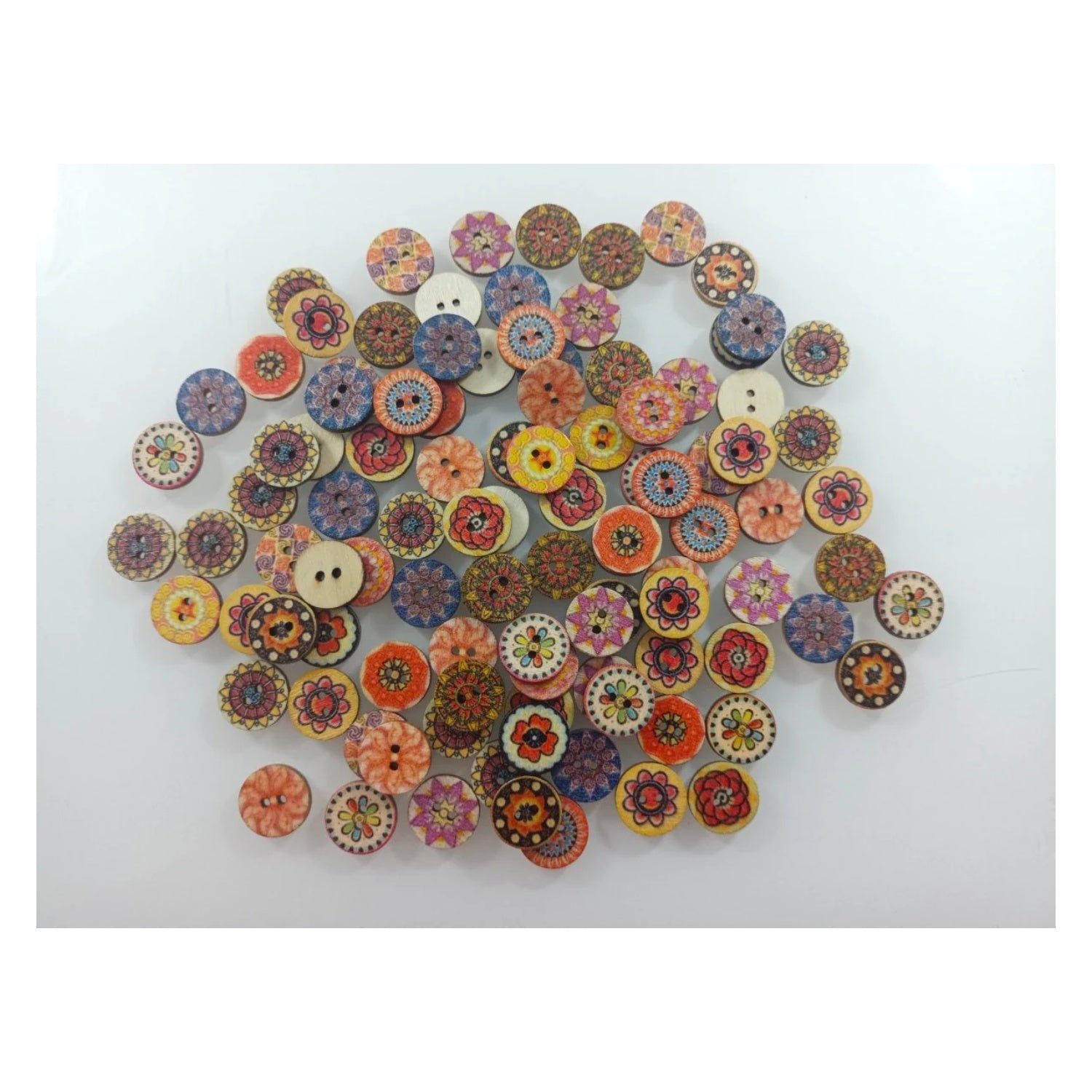 100pcs 15mm Retro Wooden Buttons for Handmade Clothes Crafting Selection Scrapbooking - - Asia Sell