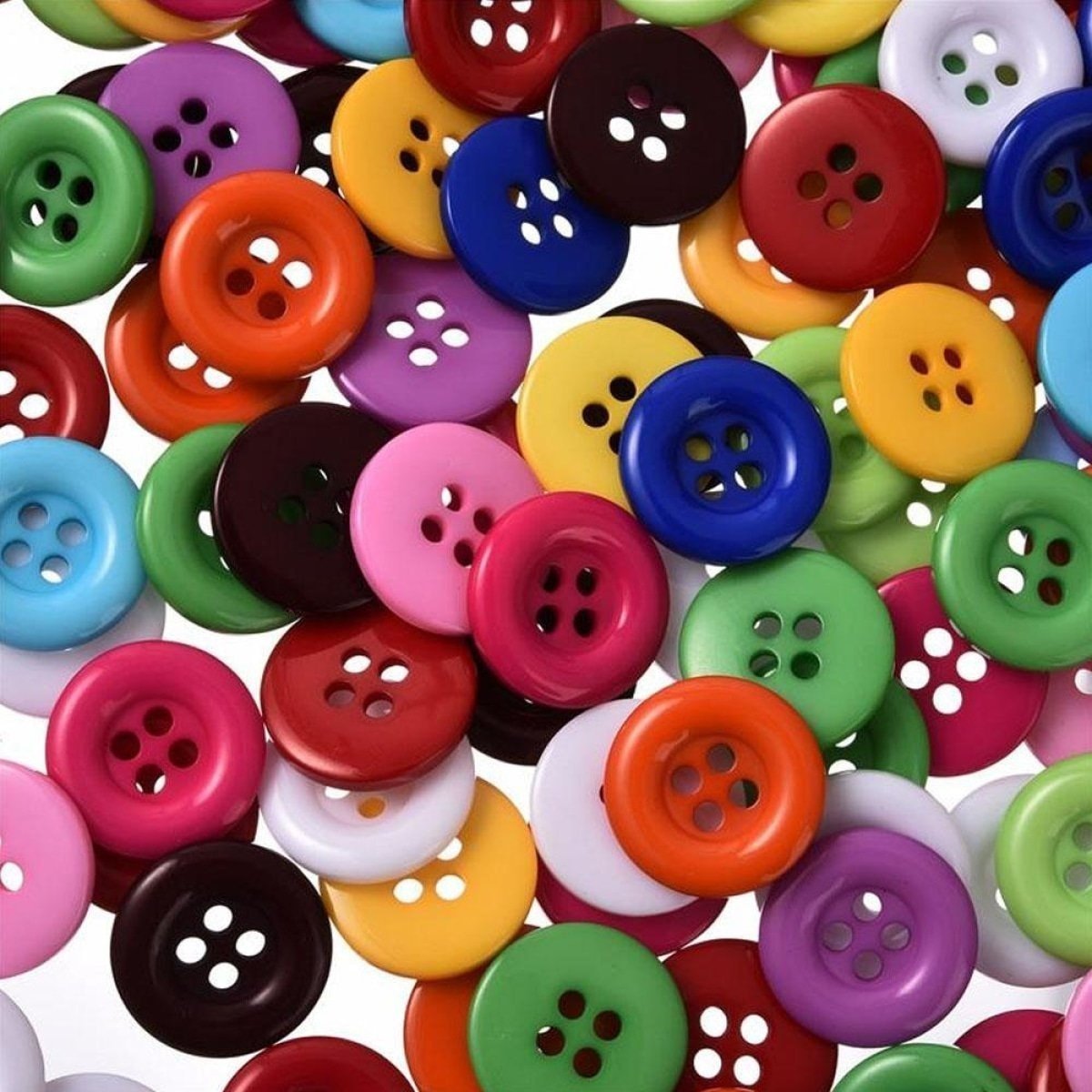 100pcs 18mm 4 Hole Buttons Round Resin Sewing Colourful Button DIY - - Asia Sell