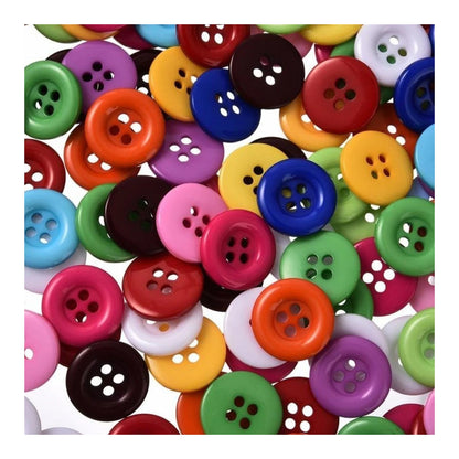 100pcs 18mm 4 Hole Buttons Round Resin Sewing Colourful Button DIY - - Asia Sell