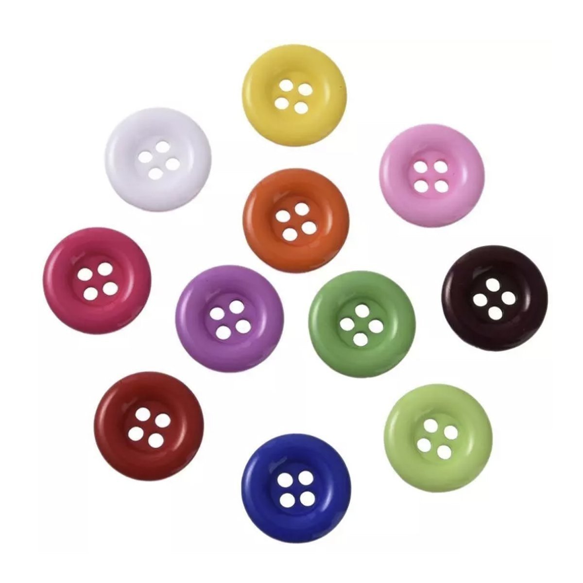 100pcs 18mm Round Resin Buttons 4-Hole Sewing Colourful Button DIY Decorative - - Asia Sell