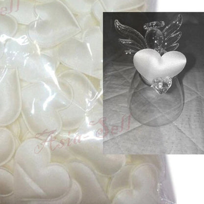 100pcs 2.0cm-3.5cm Fabric Love Heart Shape Petals For Wedding Table Decorations Confetti - Champagne 3.5cm - - Asia Sell